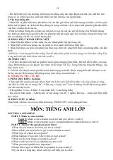 Đề cương ôn tập Học kì 2 Tiếng Anh 8 năm 2024–2025 trường THCS Quang Trung (Đà Lạt)